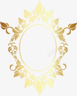 圆型花边金色花纹花边边框花朵边高清图片