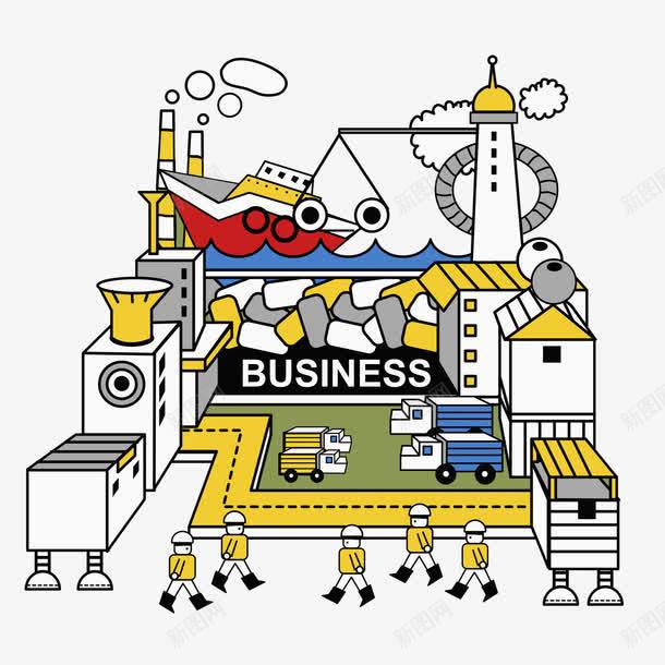 水彩机器人png免抠素材_新图网 https://ixintu.com 卡通 商务 工厂 手绘 机器人 水彩 烟筒 轮船