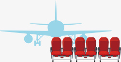 飞机座椅蓝色飞机矢量图高清图片