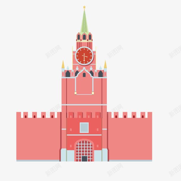 童话城堡建筑矢量图ai免抠素材_新图网 https://ixintu.com 城堡 大本钟 矢量图 童话 红色 蛋糕城堡
