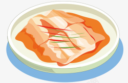盘子里美味盘子里的肉矢量图高清图片