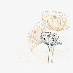 手绘花卉图案矢量图素材