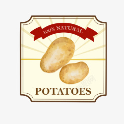 有机土豆标签矢量图素材