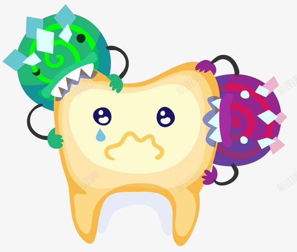牙齿上的细菌png免抠素材_新图网 https://ixintu.com png图形 png装饰 卡通 牙齿 细菌 装饰