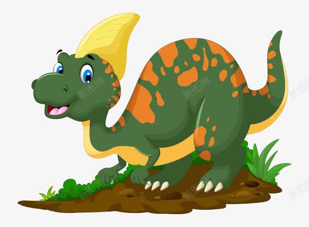 卡通绿色恐龙png免抠素材_新图网 https://ixintu.com 侏罗纪 怪兽 绿色恐龙 食草动物
