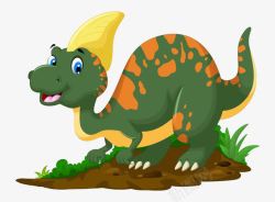 食草性恐龙卡通绿色恐龙高清图片