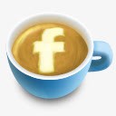 一百二十八FB图标拿铁咖啡社会图标