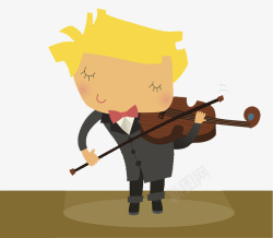儿童拉小提琴穿礼服拉小提琴的小男孩高清图片