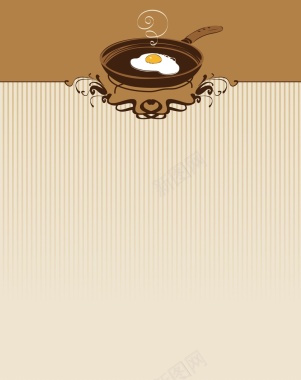 矢量复古手绘美食早餐煎鸡蛋背景背景