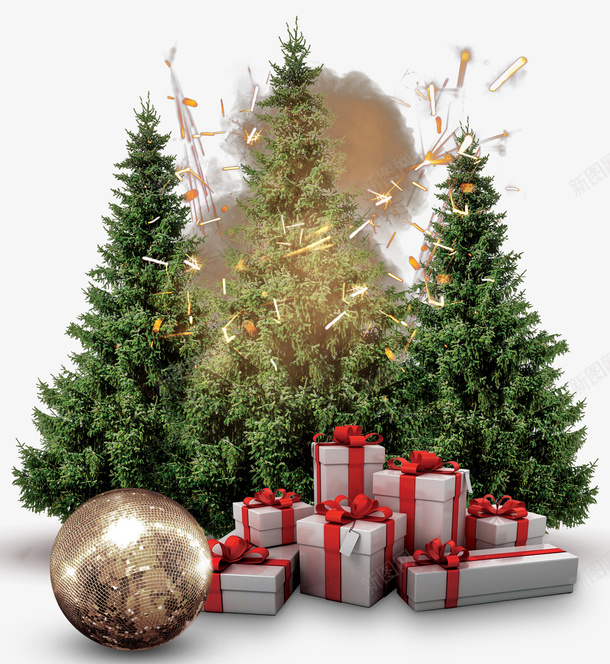 圣诞节装饰圣诞树礼物盒psd免抠素材_新图网 https://ixintu.com 圣诞树 圣诞节 圣诞装饰 礼物 礼盒 装饰图案