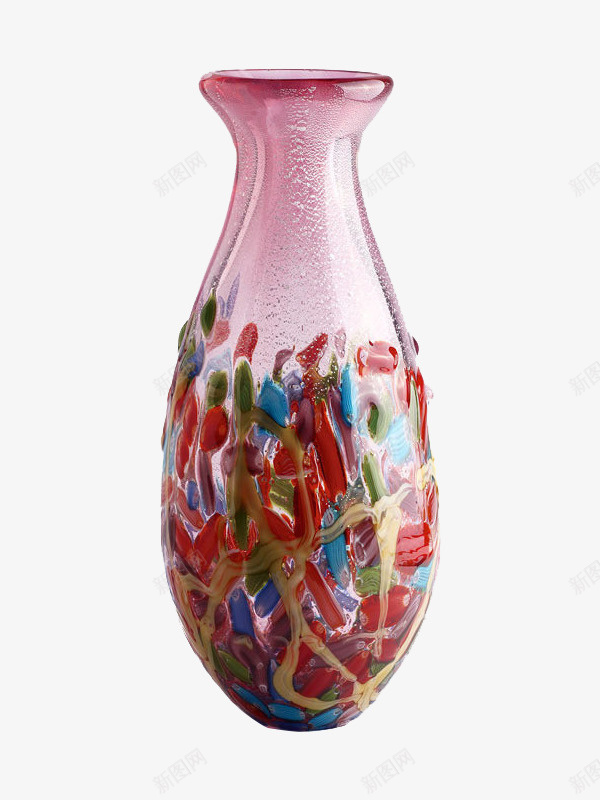粉色琉璃花瓶png免抠素材_新图网 https://ixintu.com 瓶子 粉色 艺术 花瓶