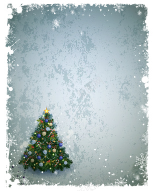 圣诞树冰雪海报背景矢量图背景
