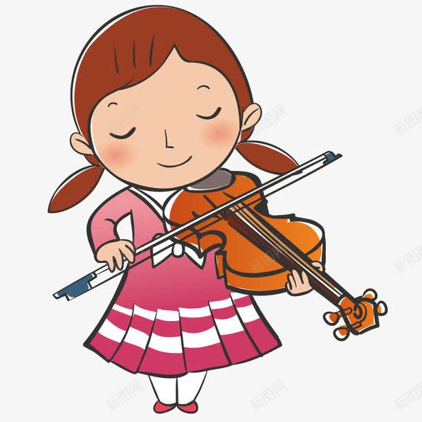 拉小提琴的女孩png免抠素材_新图网 https://ixintu.com 乐器 卡通 小提琴 插画 矢量人物