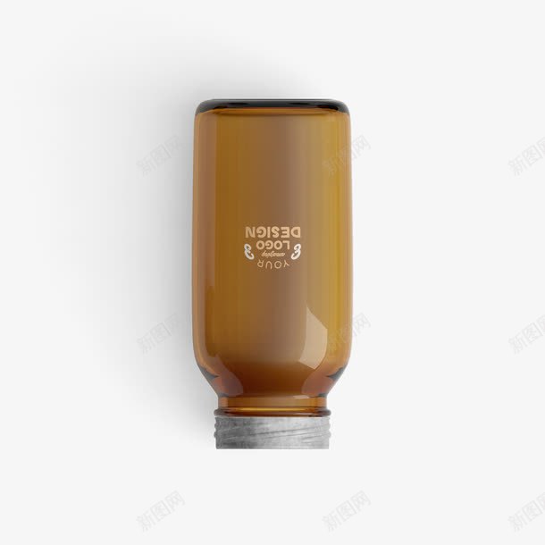 俯拍瓶子png免抠素材_新图网 https://ixintu.com 化妆瓶 塑料瓶子 棕色