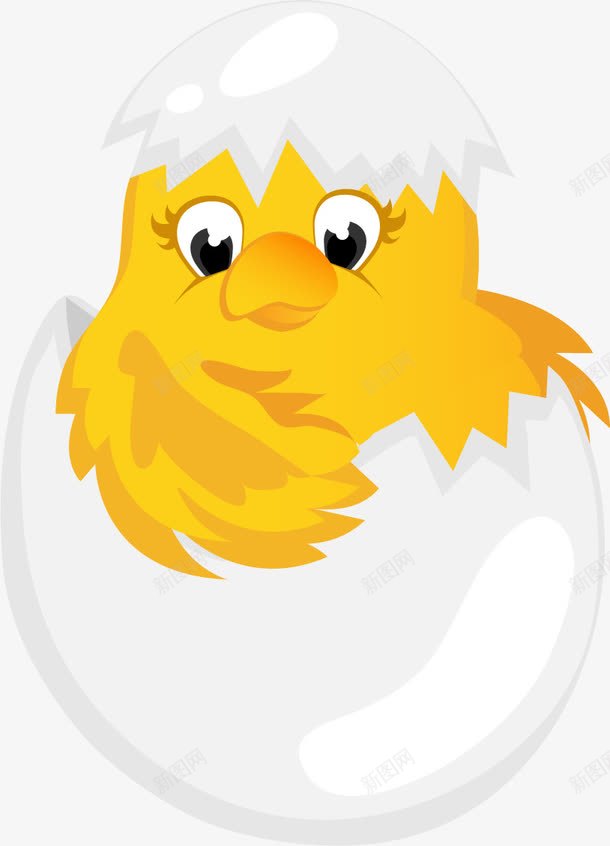 手绘孵化的小鸡png免抠素材_新图网 https://ixintu.com 孵化的小鸡 小鸡出壳 手绘 破壳