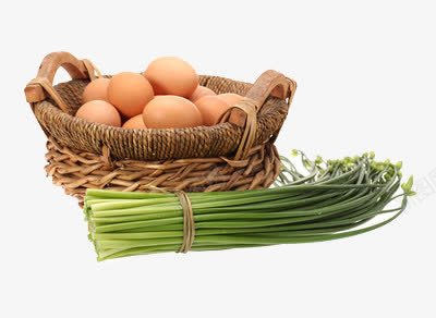 鸡蛋与韭菜芯png免抠素材_新图网 https://ixintu.com 搭配 炒菜 食物