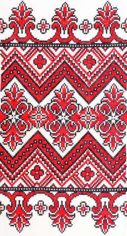 绣花毛巾乌克兰织物图案高清图片