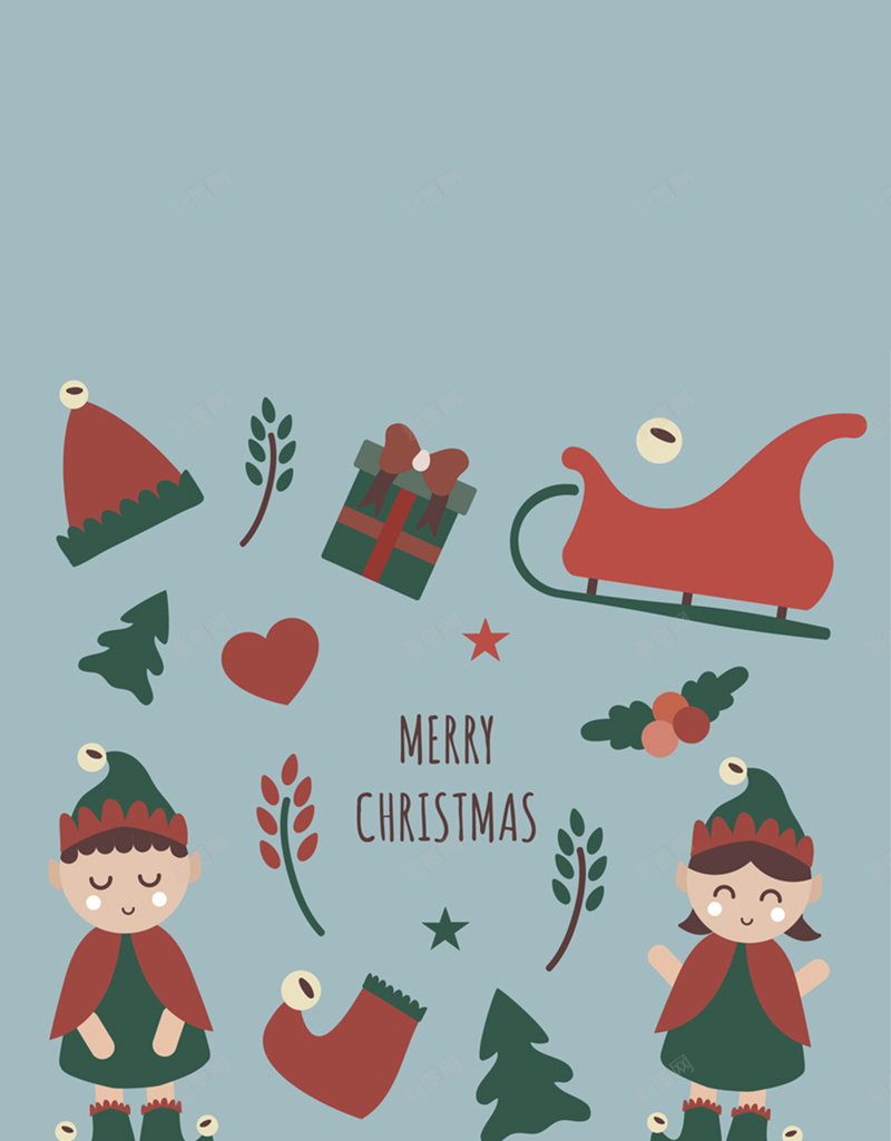 可爱圣诞元素背景矢量图ai设计背景_新图网 https://ixintu.com 卡通 圣诞 小孩 开心 手绘 童趣 节日 袜子 雪橇 矢量图