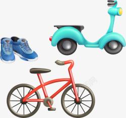 鐢靛姩卡通电动车自行车运动鞋矢量图高清图片
