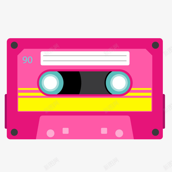 卡通粉色收音机磁带png免抠素材_新图网 https://ixintu.com 卡通 可爱的录音机 录音机 播放 收音机 磁带 简图 粉色磁带