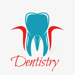牙科logo蓝色卡通牙齿矢量图图标高清图片