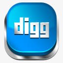 蓝色的圆形Digg按钮图标png_新图网 https://ixintu.com digg