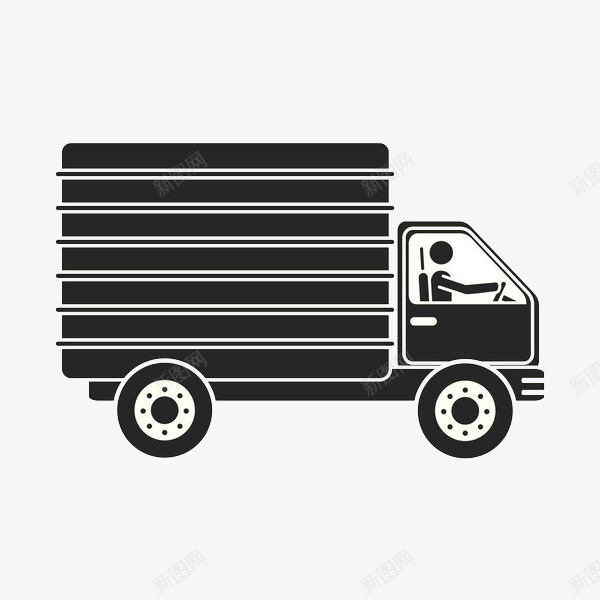货车配送货物图标png_新图网 https://ixintu.com 前行 卡通手绘 司机 汽车 货车 运输 黑色