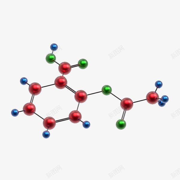 分子结构png免抠素材_新图网 https://ixintu.com 分子 化学 卡通 手绘 简笔 红色的 结构图