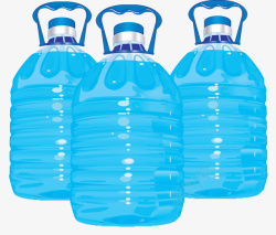 净水瓶手绘蓝色有提手塑料净水桶高清图片