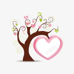 心形小树粉色心形创意树高清图片
