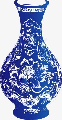 蓝色花瓶素材