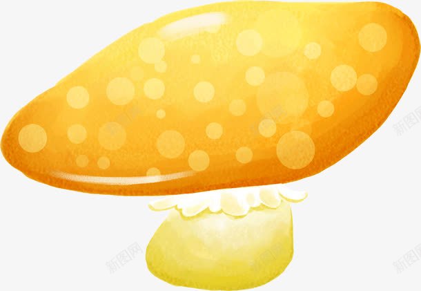 黄色手绘蘑菇png免抠素材_新图网 https://ixintu.com 蘑菇 设计 黄色