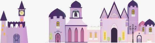 建筑png免抠素材_新图网 https://ixintu.com 卡通 城堡 扁平 插画 紫色