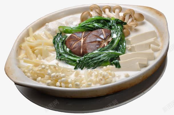 豆腐白水煮png免抠素材_新图网 https://ixintu.com 砂锅 蔬菜 蘑菇 豆腐汤 高汤