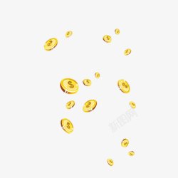 金色硬币从天而降的金色钱币高清图片