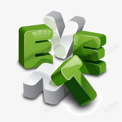 立体字母图标png_新图网 https://ixintu.com UI图标 互联网 创意图标 图案 字母 扁平化图标 立体化图标 绿色质感图标