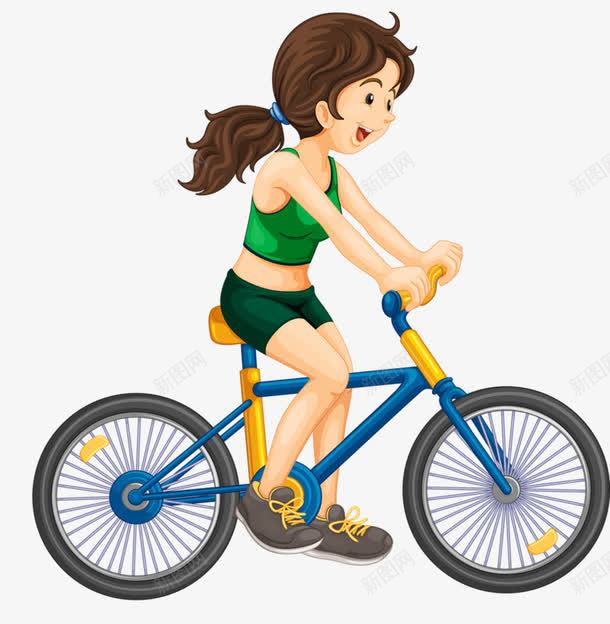 女孩骑自行车png免抠素材_新图网 https://ixintu.com 女孩 自行车 运动