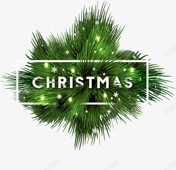圣诞节松枝绿色标志png免抠素材_新图网 https://ixintu.com Christmas Merry merry 圣诞快乐 圣诞节 绿色标签 节日标志