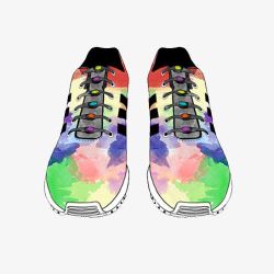 彩色的鞋手绘运动鞋高清图片