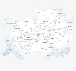 中国贵州蓝色相间贵州地图高清图片