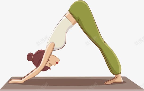 练瑜伽的女孩png免抠素材_新图网 https://ixintu.com 养生 卡通 女孩 手绘 瑜伽练习