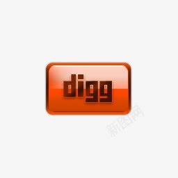 红色的Digg小按钮图标png_新图网 https://ixintu.com digg