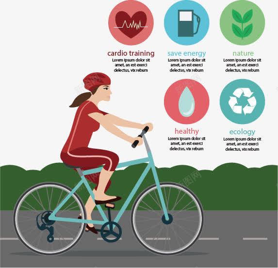 手绘骑着自行车的人png免抠素材_新图网 https://ixintu.com 健康 心率 手绘 环保 运动 骑行