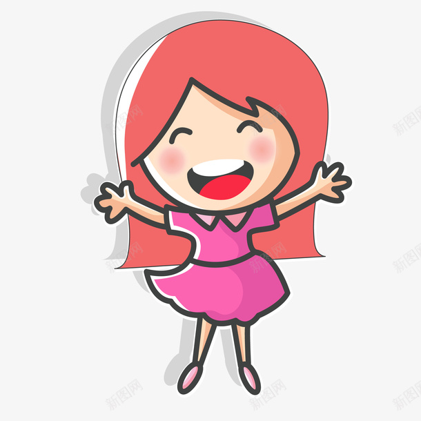 卡通大笑的女孩人物矢量图ai免抠素材_新图网 https://ixintu.com 人物设计 儿童节 卡通 可爱 大笑 女孩 矢量图