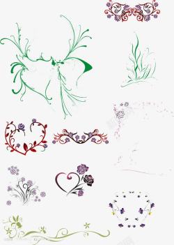 创意合成手绘扁平花卉纹理图案素材