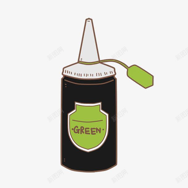 手绘可爱的沙拉酱瓶子png免抠素材_新图网 https://ixintu.com 可爱 沙拉酱瓶子 绿色