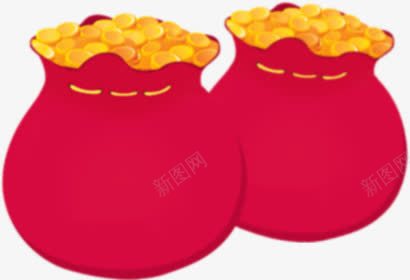 红色黄边的钱袋子双11png免抠素材_新图网 https://ixintu.com 11 红色 袋子