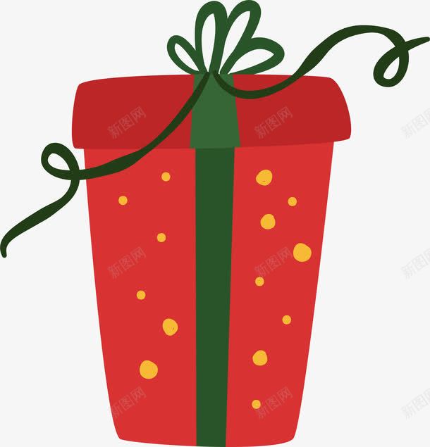 红色圣诞节波点礼物盒png免抠素材_新图网 https://ixintu.com 卡通 圣诞节 扁平化 波点 礼物盒 红色 装饰图案