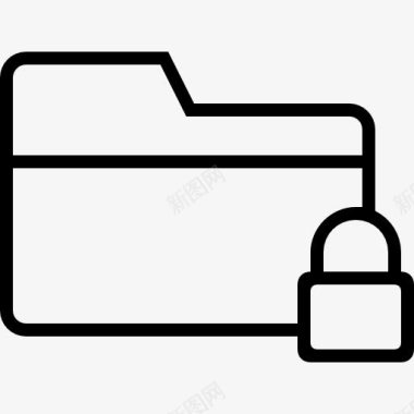 锁定文件夹的安全接口概述符号中风图标图标