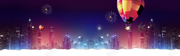 夜幕下的城市热气球海报背景jpg设计背景_新图网 https://ixintu.com 城市 夜幕 海报 热气球 背景